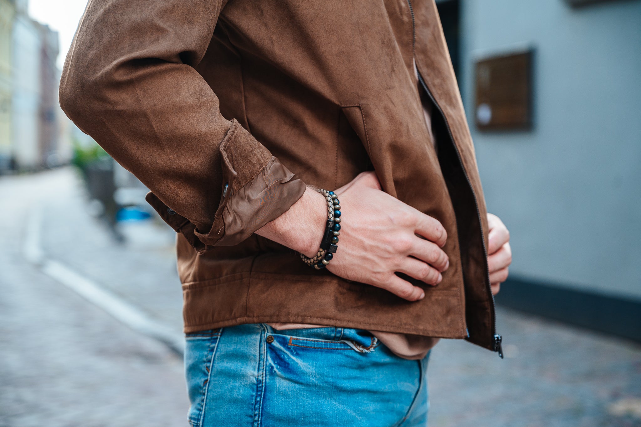 Een stoere en robuuste set heren armbanden