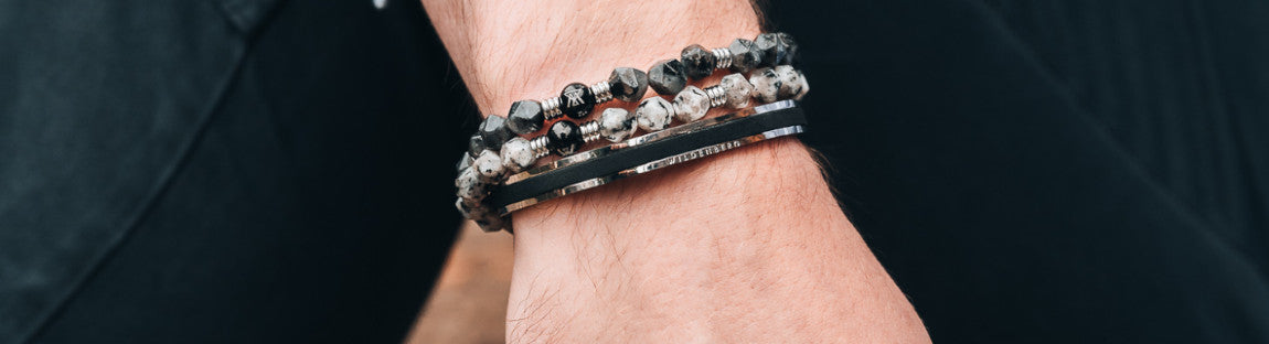 Kralen armband heren zwart