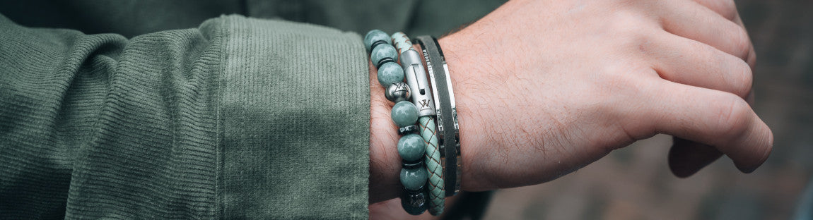 Bruine kralen armband heren