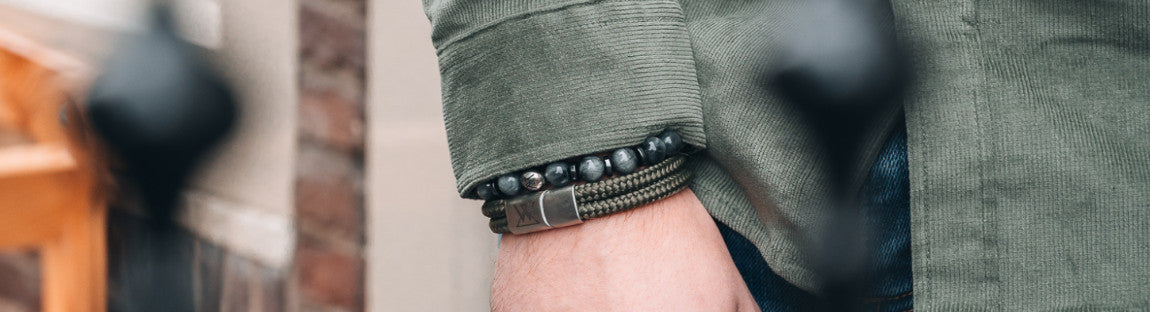 Bruine leren armband heren