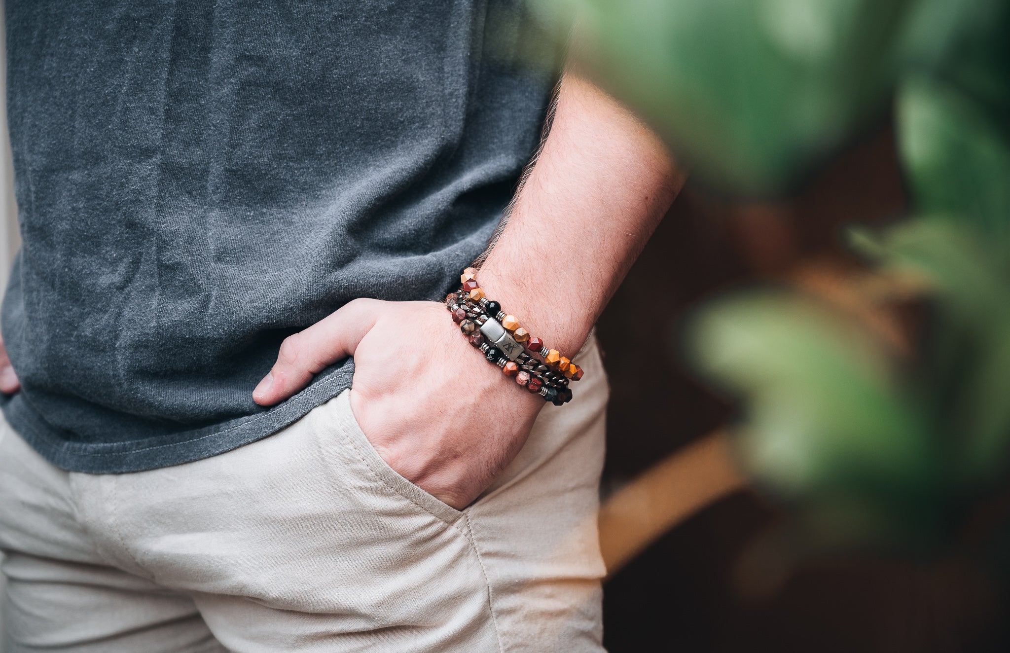 Steel bracelet 8mm - Luther | Dark brown