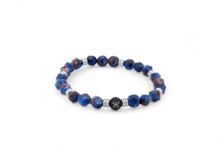 kralen blauwe herenarmband