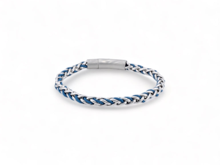 stalen blauwe heren armband