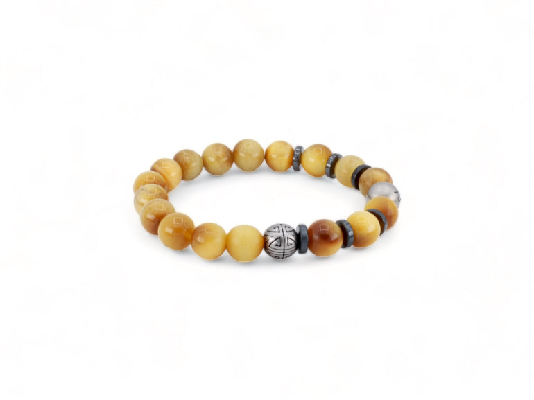 gele kralen heren armband