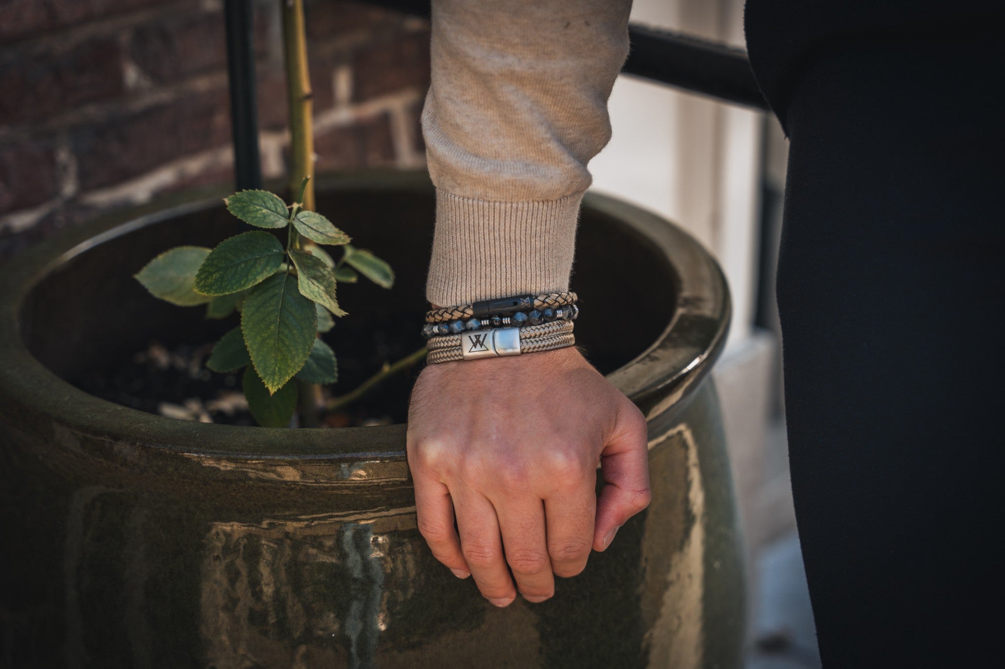 Touw armband 12mm - Caesar collectie | Editie zilver