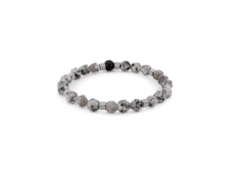grijze kralen heren armband