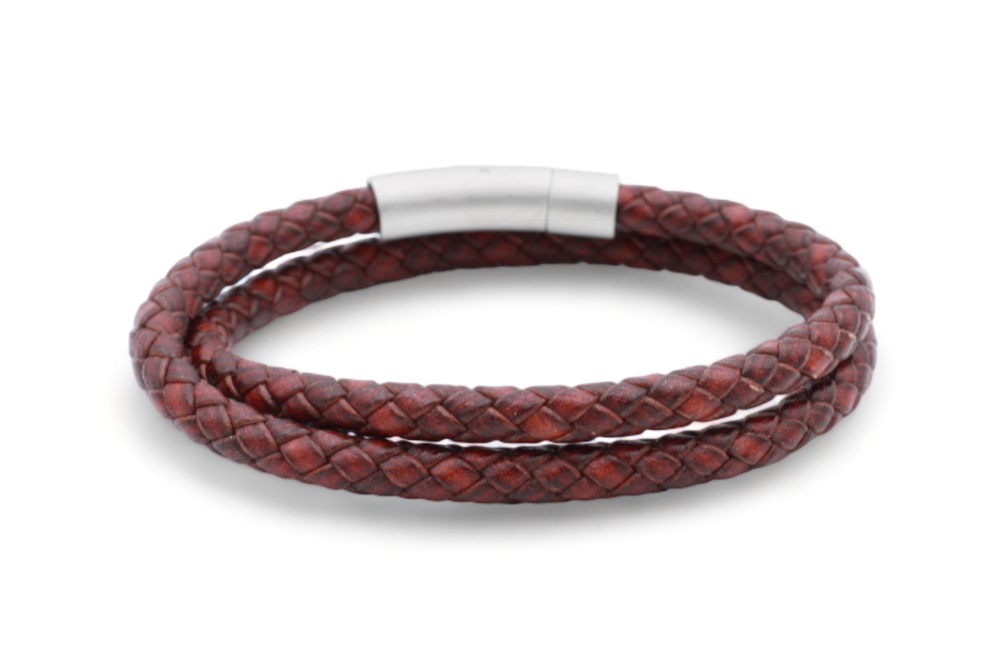 leren armband heren roodbruin