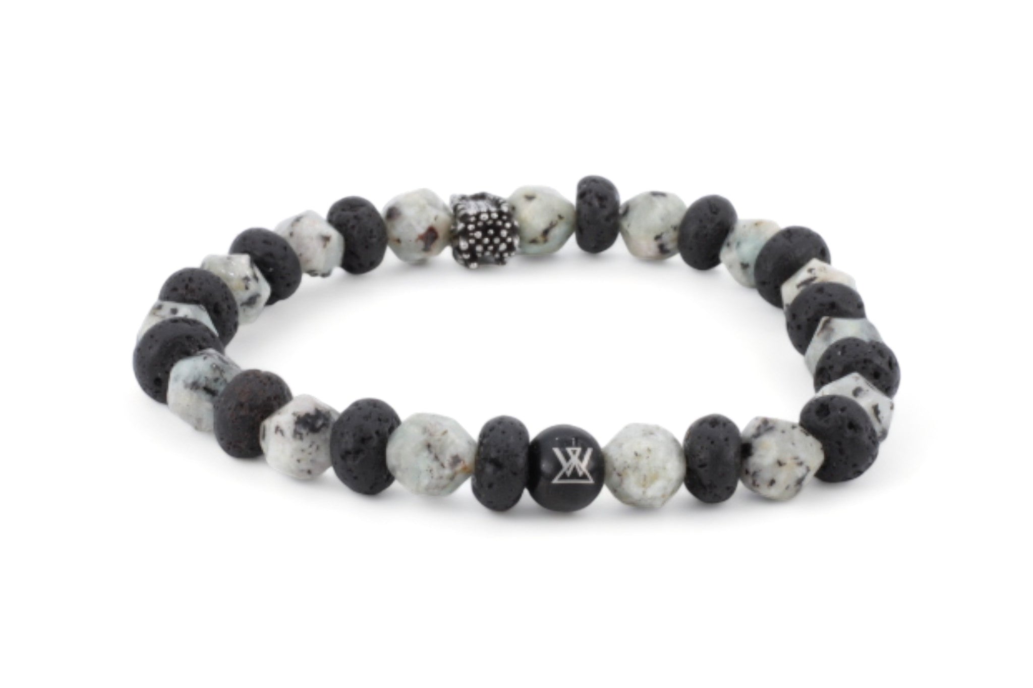 kralen armband heren grijs