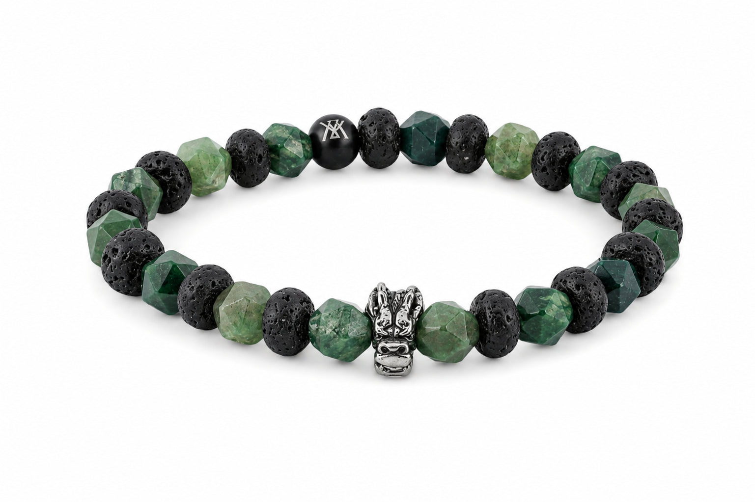 kralen armband heren donkergroen