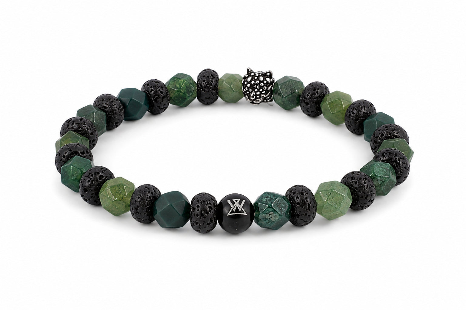 kralen armband heren donkergroen