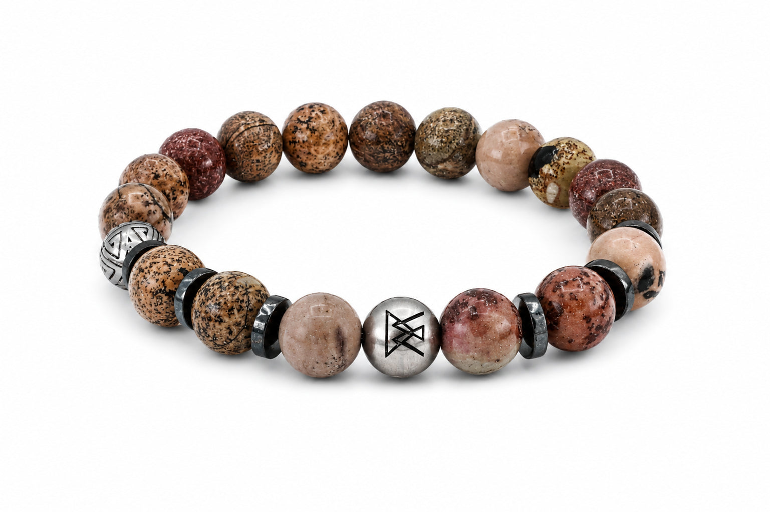 kralen armband heren lichtbruin