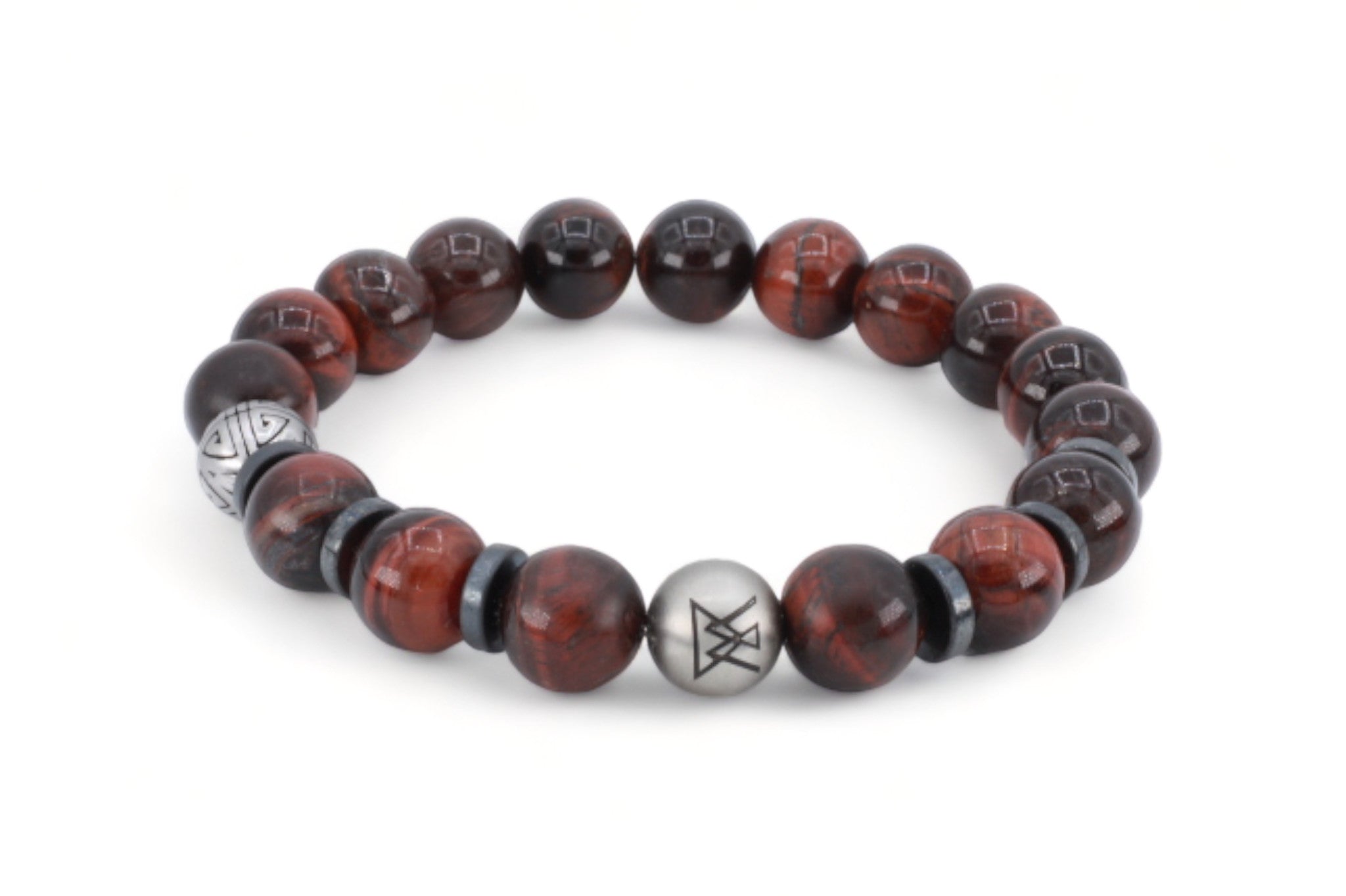 kralen heren armband roodbruin