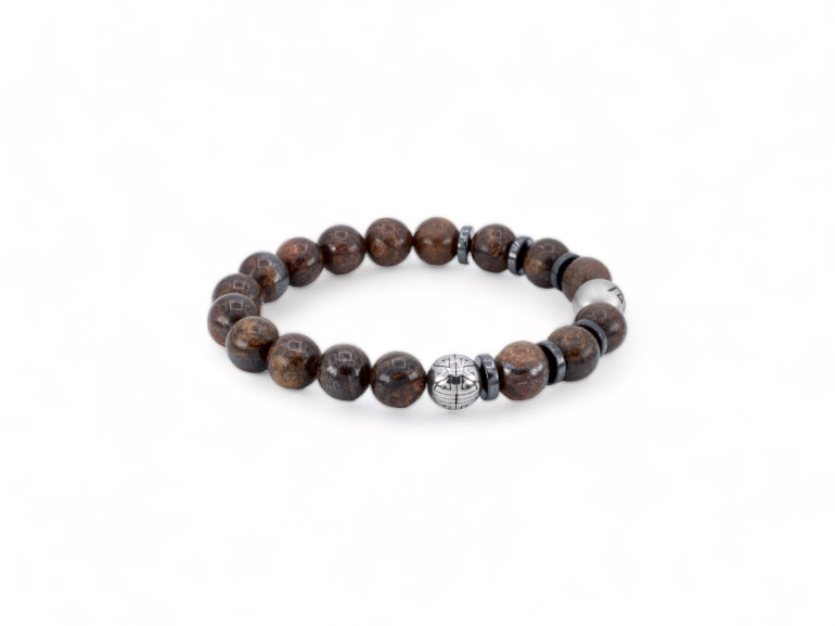 kralen heren armband donkerbruin