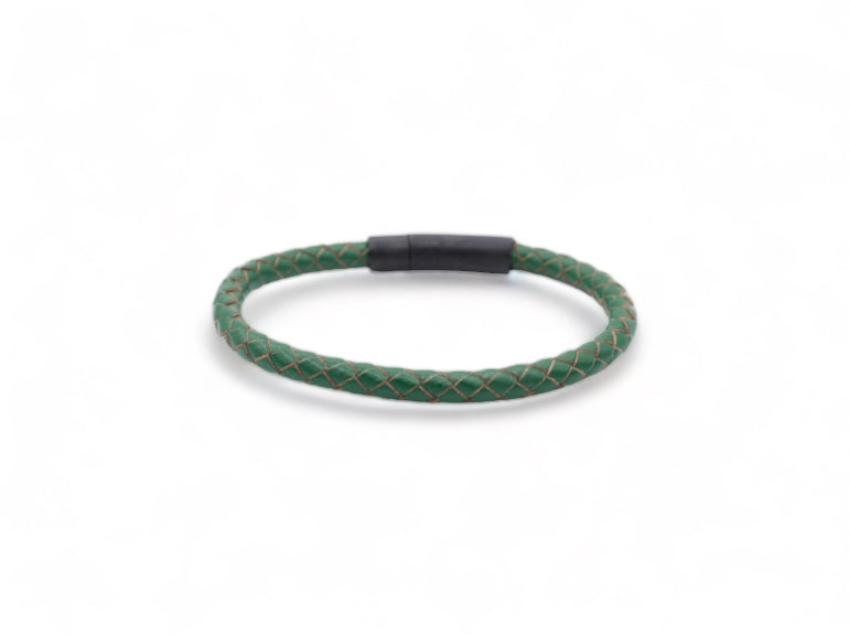 leren groene heren armband