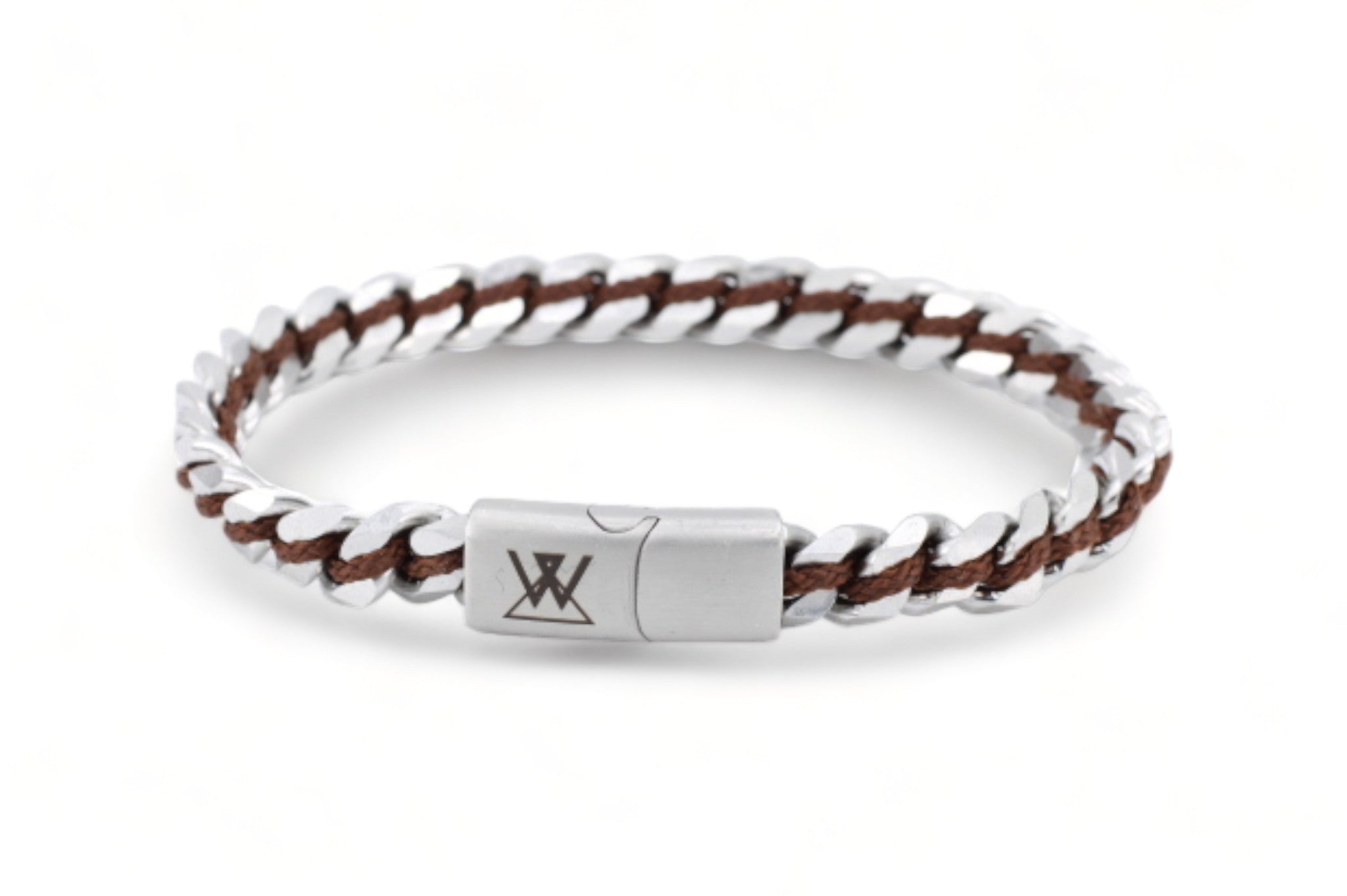 stalen armband heren donkerbruin