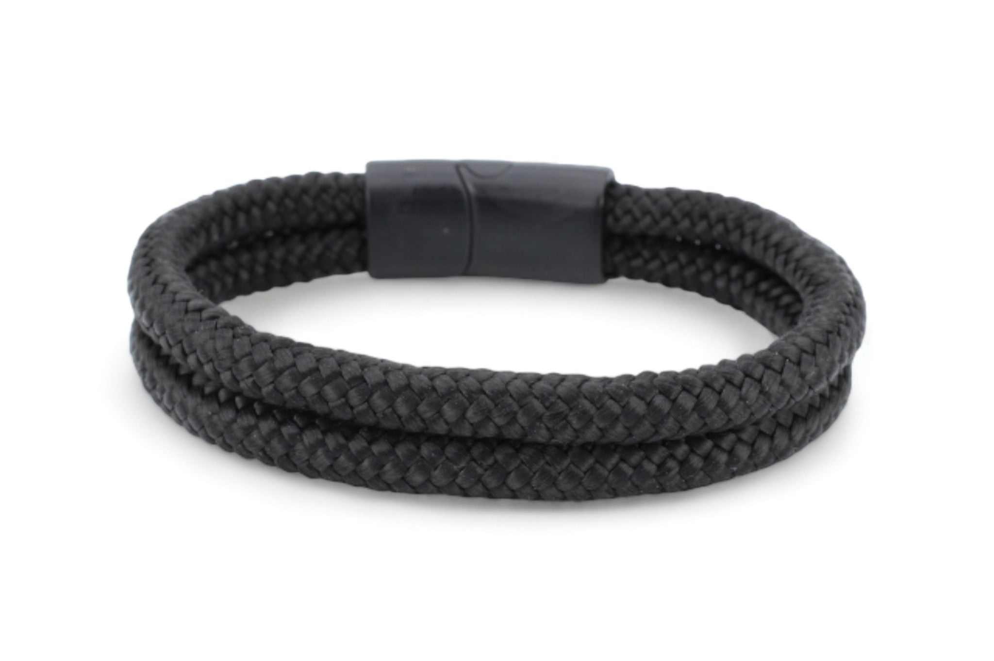 Touw armband 12mm - Caesar | Zwart
