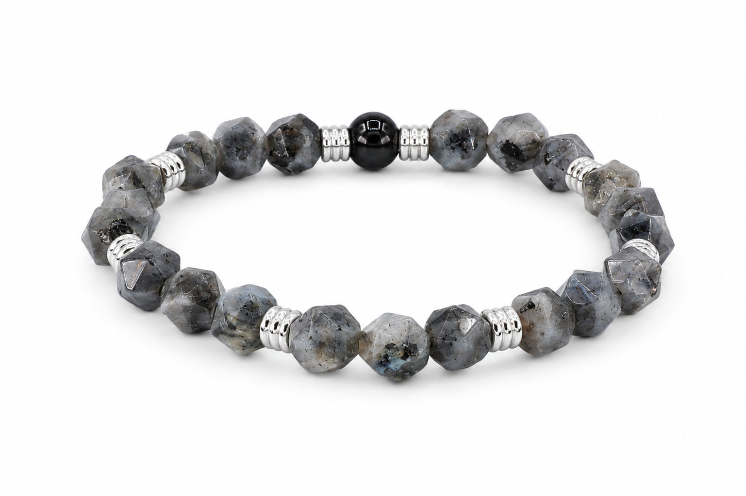 zwart kralen herenarmband