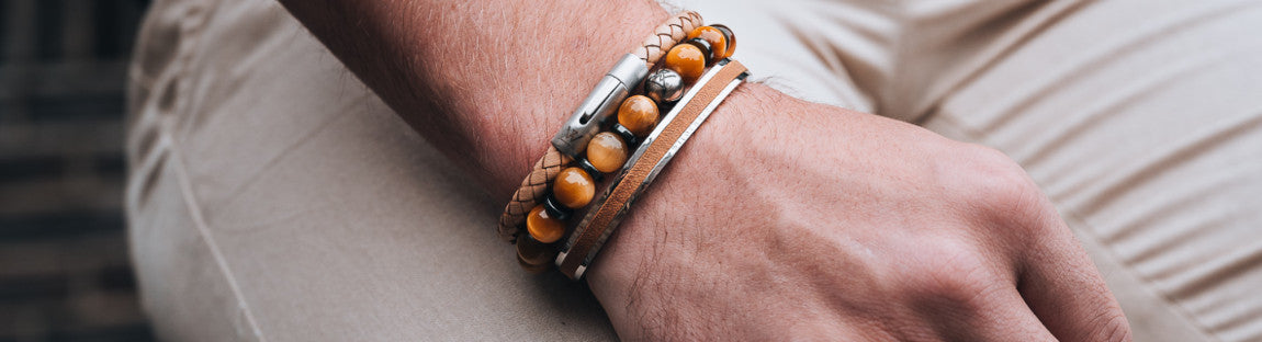 Leren heren armband met zilveren sluiting: De perfecte mix van klasse en kwaliteit