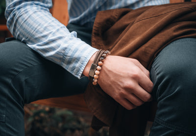 Touw armband 12mm - Caesar | Bruin