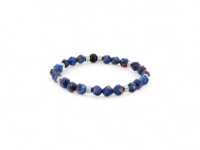 blauwe kralen heren armband