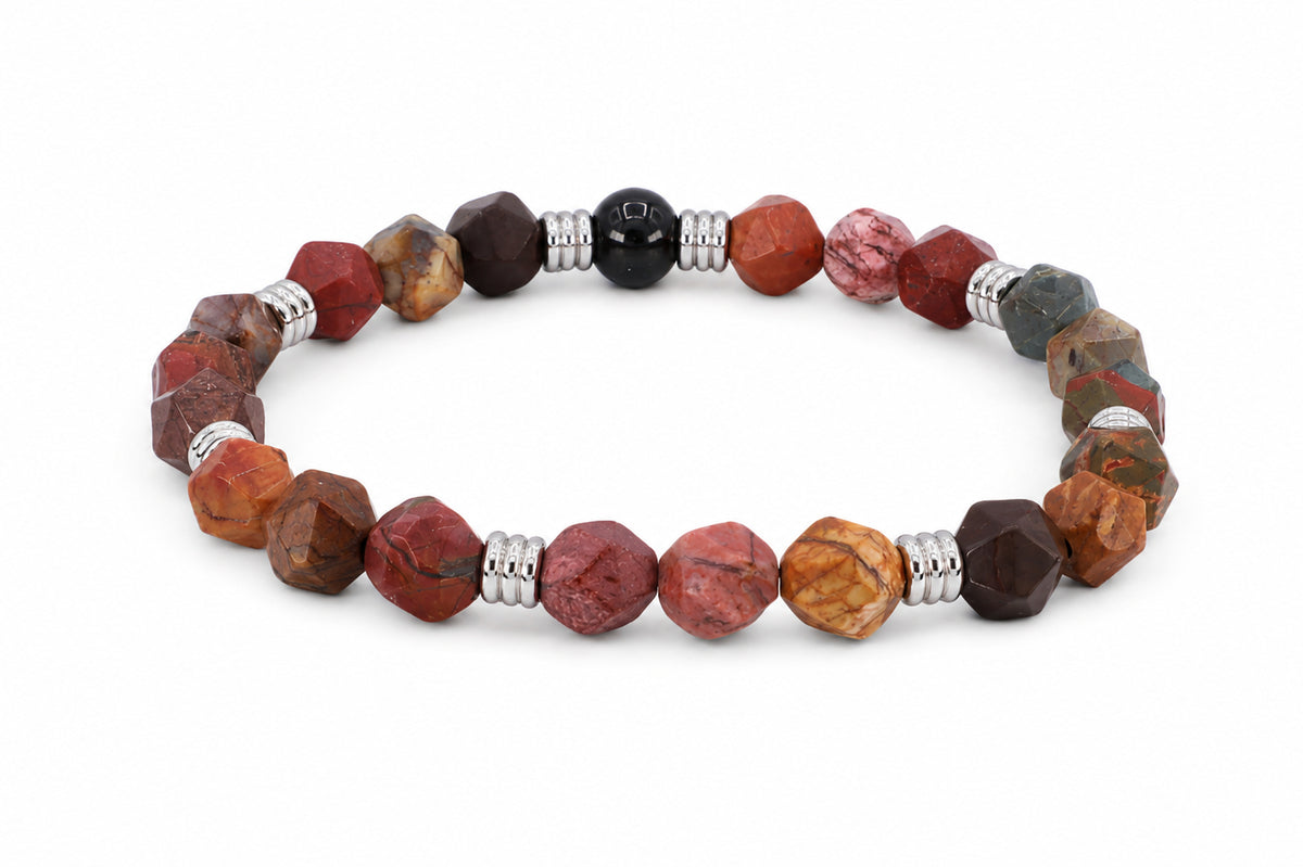 bruine kralen heren armband