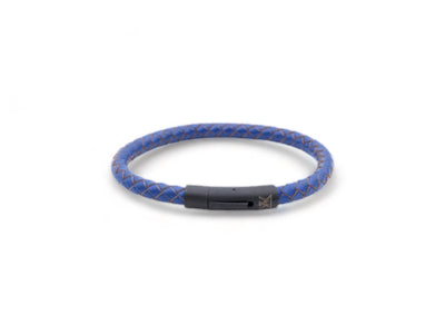 leren blauwe heren armband