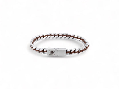 donkerbruine stalen heren armband