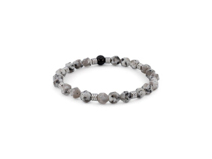 grijze kralen heren armband