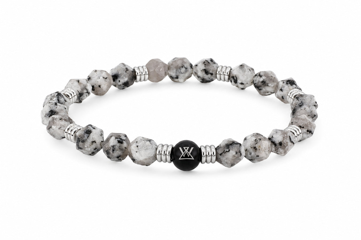 grijze kralen heren armband
