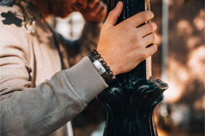 Leren armband 12mm - With collectie