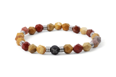 kralen armband heren roodgeel