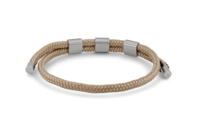 heren touw armband beige
