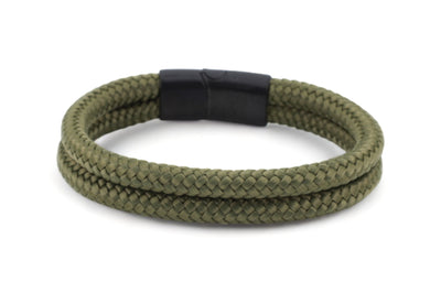 Touw armband 12mm - Caesar | Legergroen