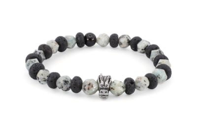 kralen armband heren grijs