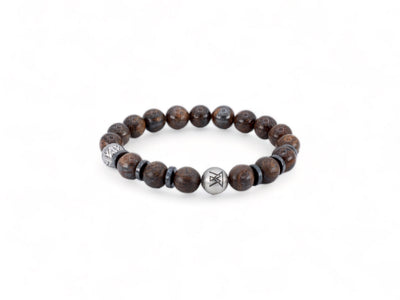 kralen heren armband donkerbruin