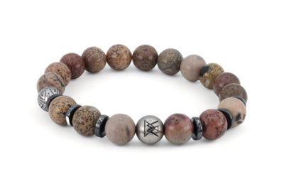 kralen armband heren lichtbruin