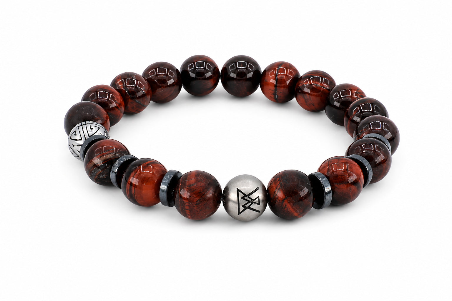 kralen heren armband roodbruin