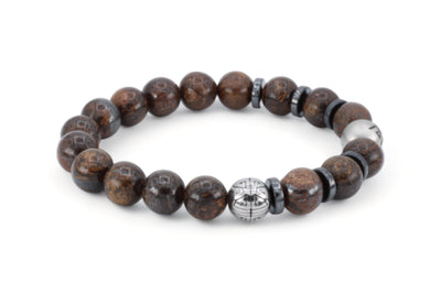 kralen armband heren bruin