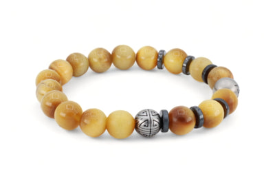 kralen armband heren geel