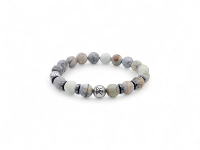 grijze kralen heren armband