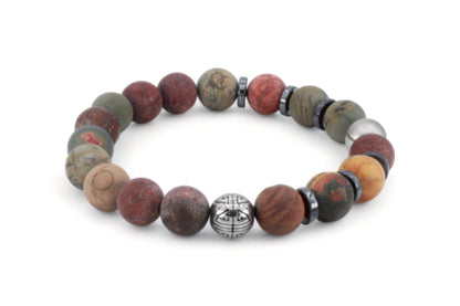 kralen armband heren groenbruin