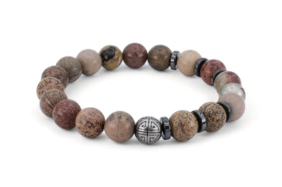 kralen armband heren lichtbruin