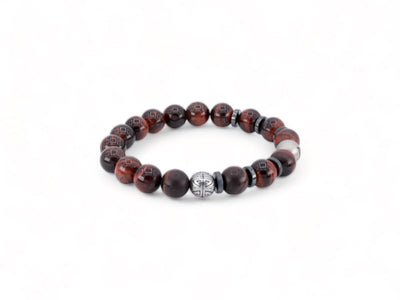 kralen roodbruin heren armband