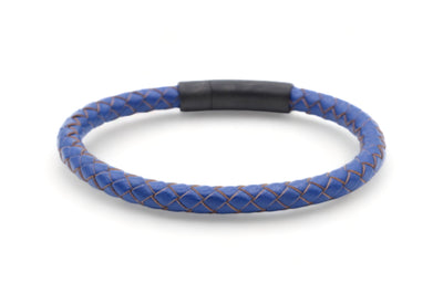 leren armband heren blauw