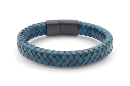 leren armband heren blauw