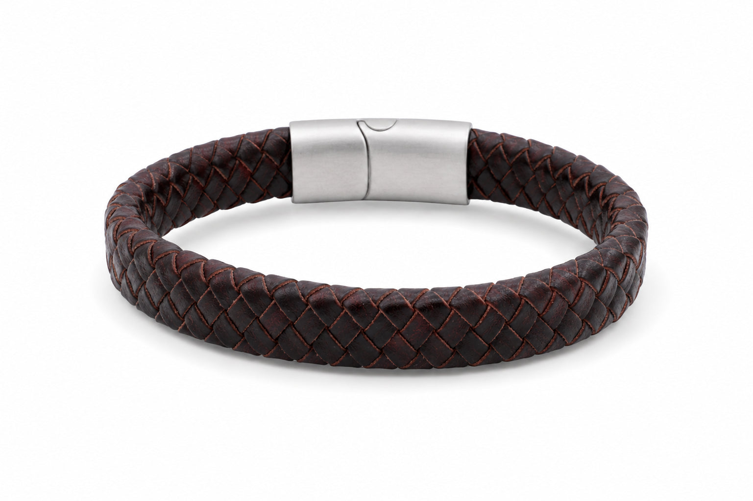 leren armband heren roodbruin\