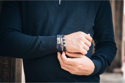 Touw armband 12mm - Caesar | Blauw