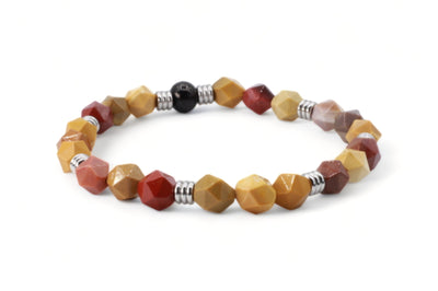 kralen armband heren roodgeel