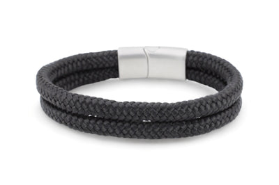 Touw armband 12mm - Caesar | Zwart