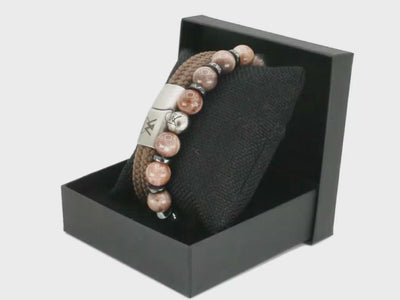 Touw armband 12mm - Caesar | Bruin